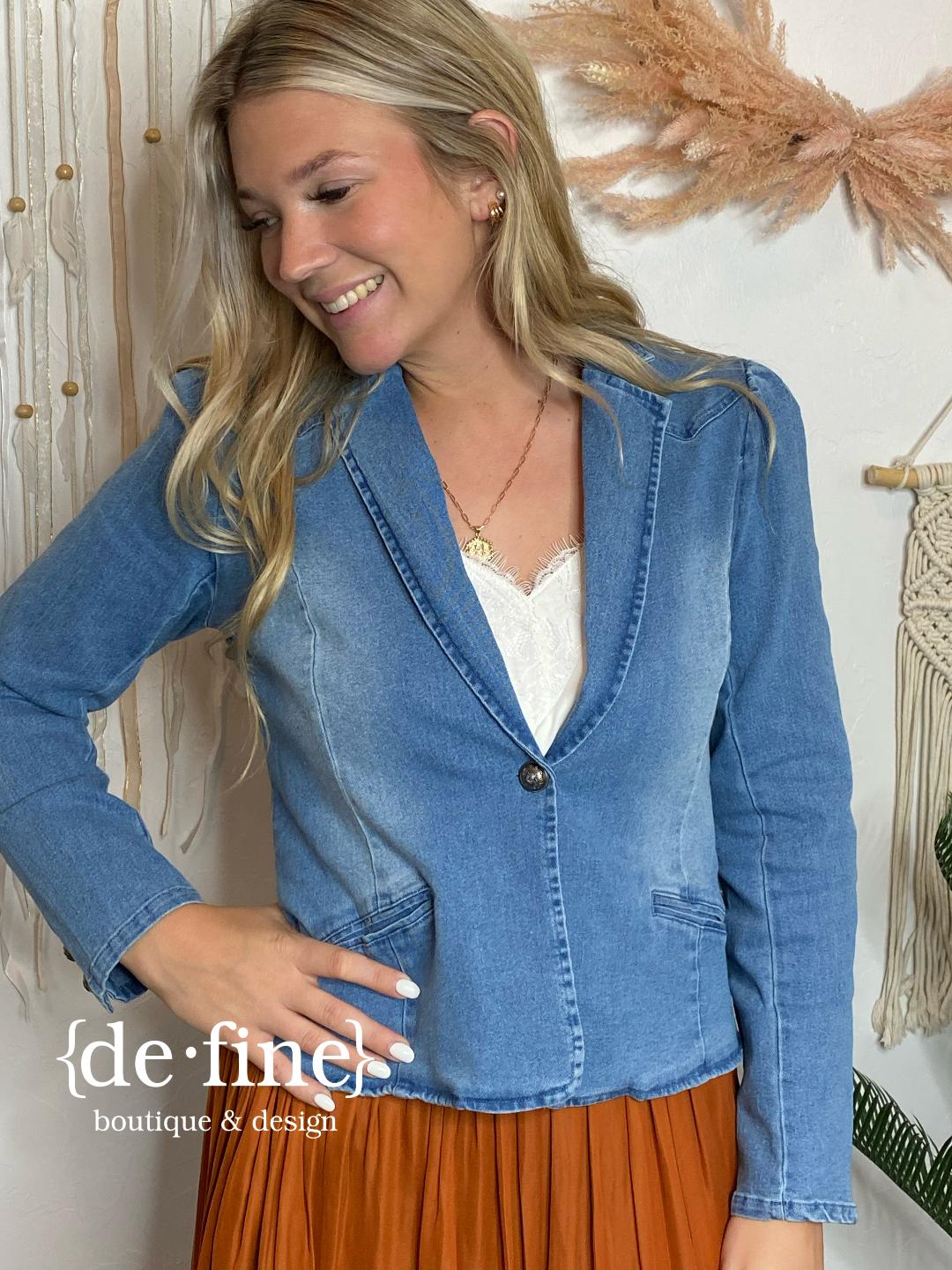 Soft Washed Denim Blazer