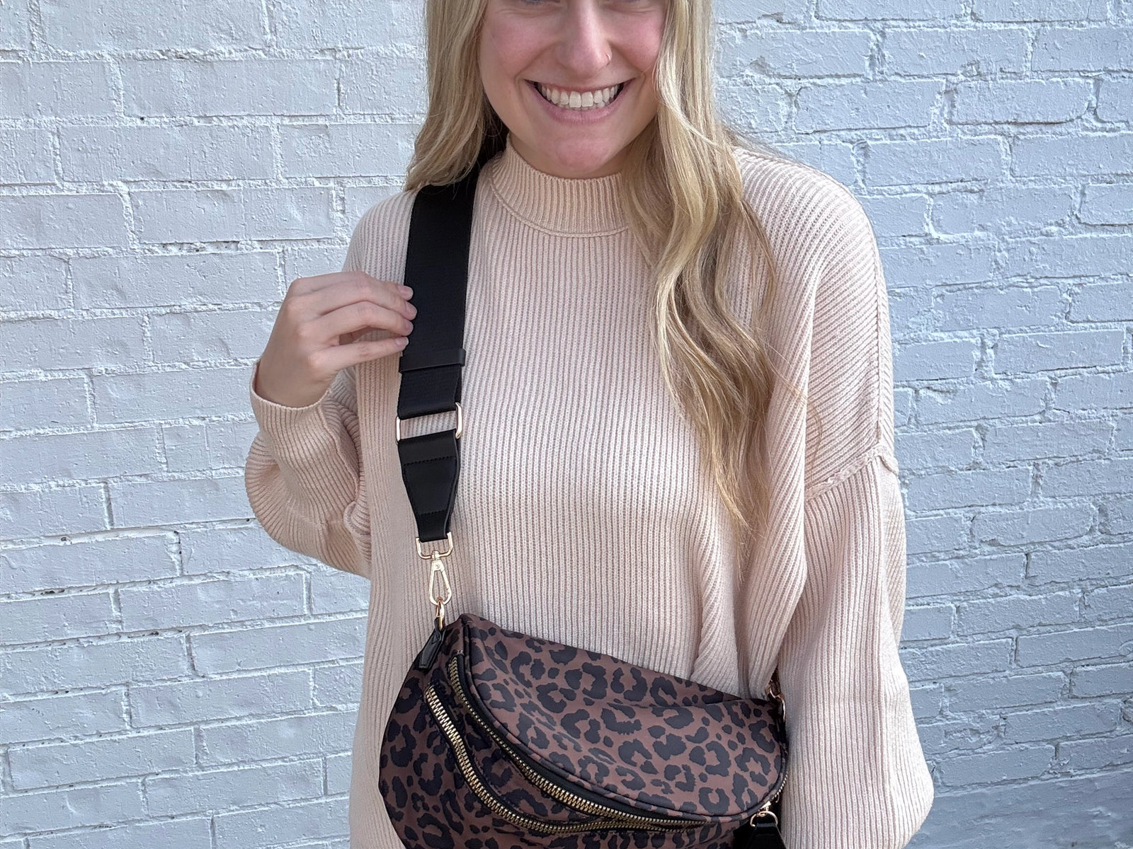 Leopard Double Zipper Big Bum Bag in 4 Colors