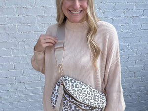 Leopard Double Zipper Big Bum Bag in 4 Colors