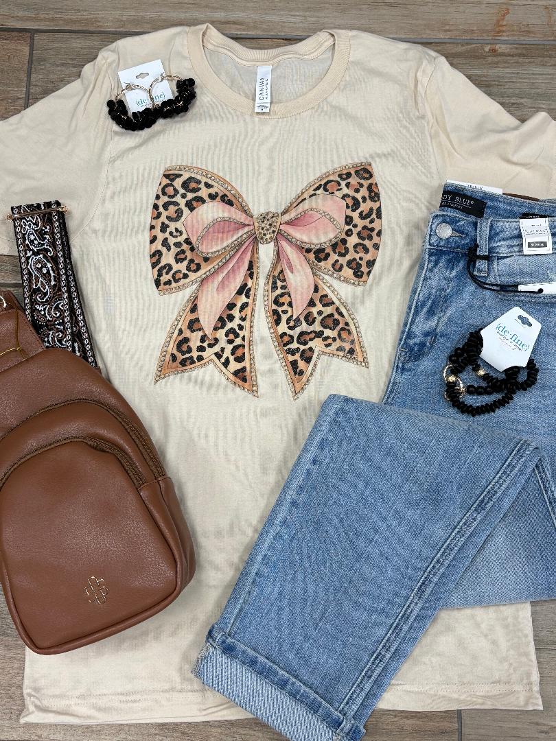 Leopard Bow Tee or Sweatshirt