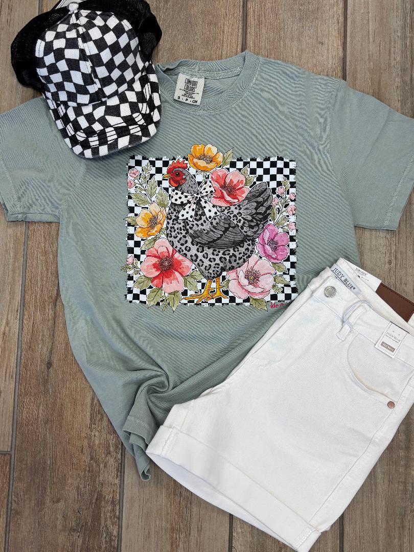 Leopard & Floral Chicken Tee