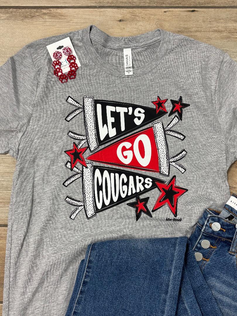 Let's Go Cougars Pennant Tee or Sweatshirt