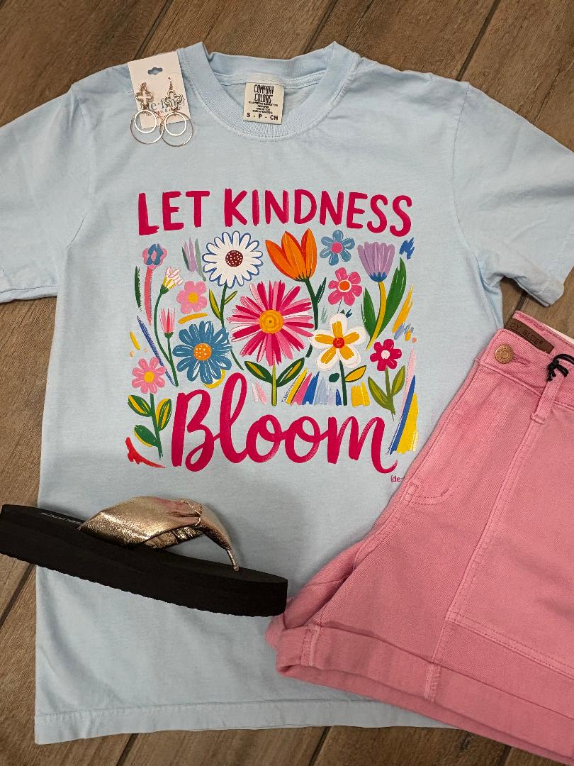 Let Kindness Bloom Blue Graphic Tee