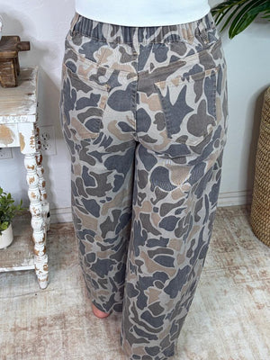 Camouflage Ankle Length Casual Barrel Jeans