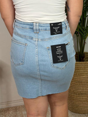 Light Wash Denim Mini Skirt