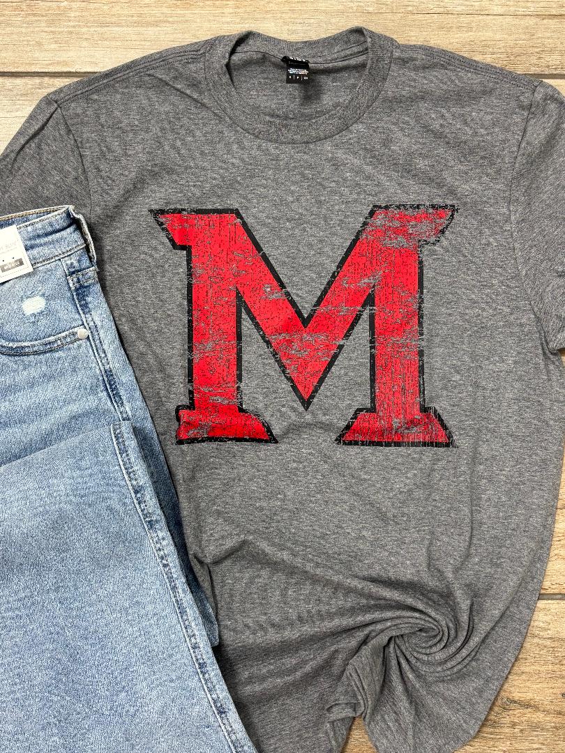 McLoud Redskins Distress Graphic Tee or Sweatshirt