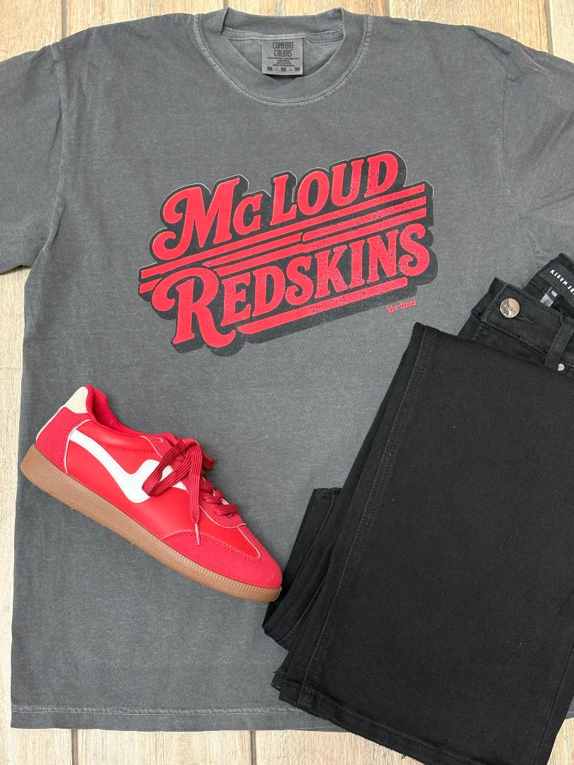 McLoud Redskins Distressed Retro Graphic Tee