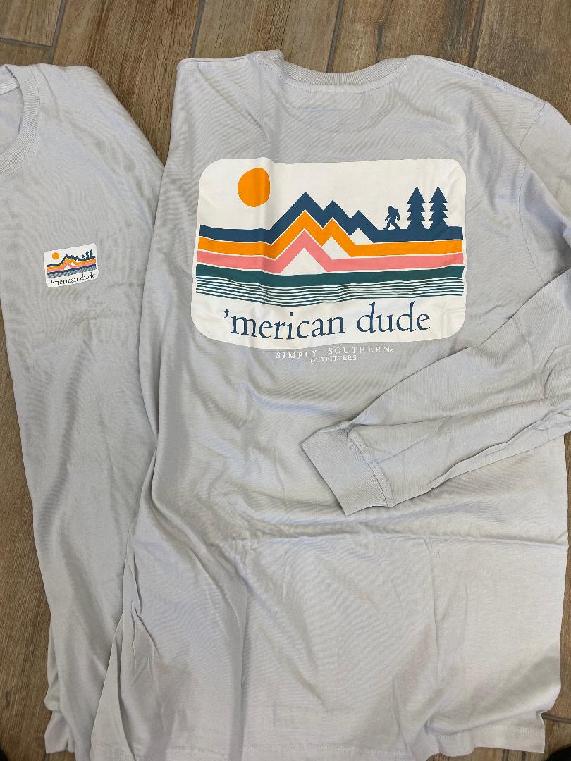 Simply Southern 'Merican Dude Bigfoot Long Sleeve Graphic Tee