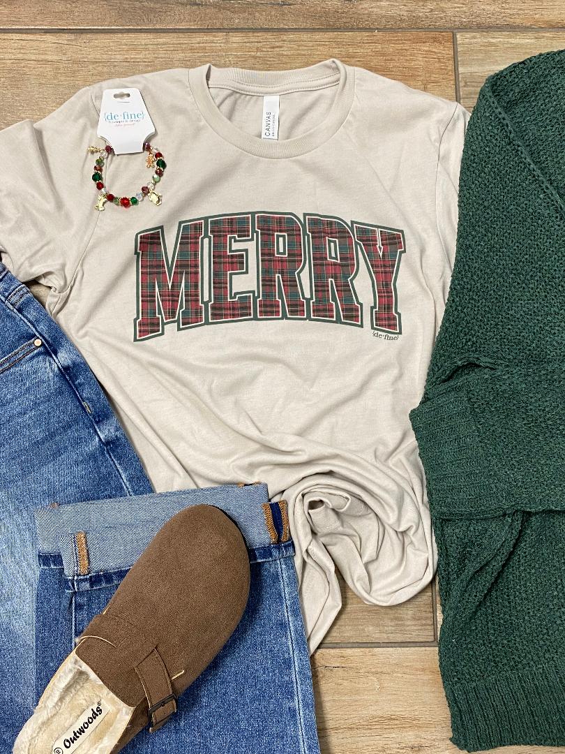 Merry Plaid Tee or Sweatshirt