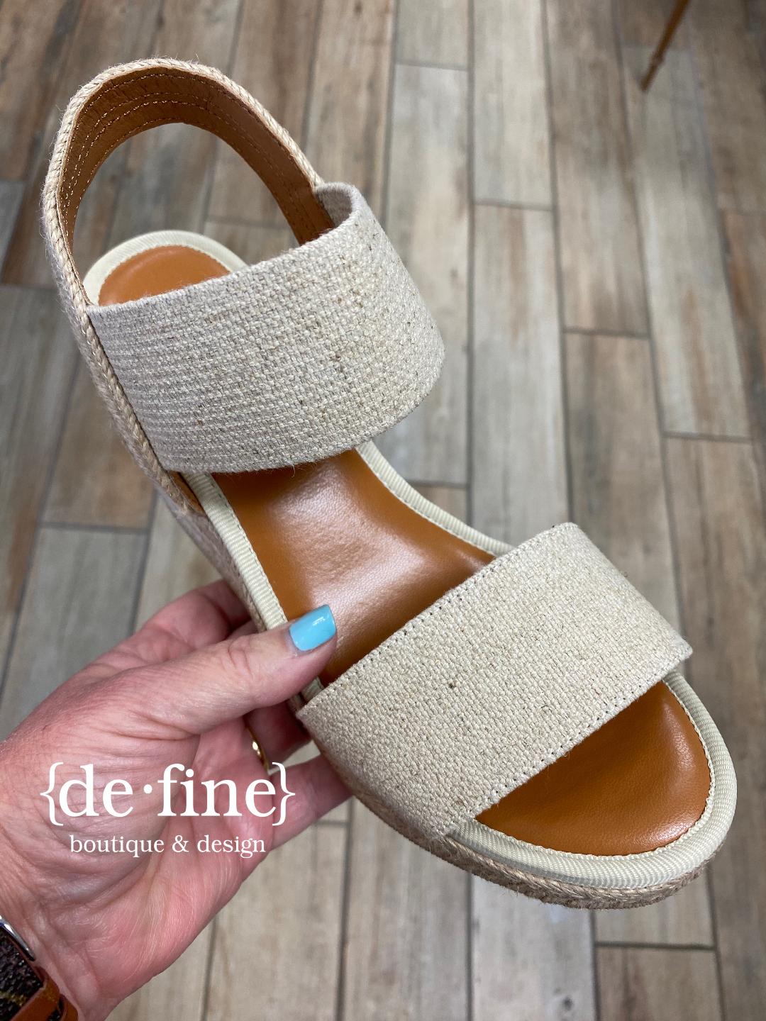 Mia Brittni Natural Wedge Sandals with Rope Accents