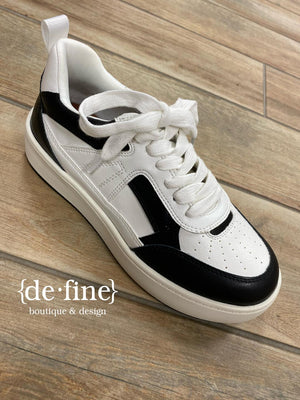Mia Dice Sneakers in Grey & White OR Black & White