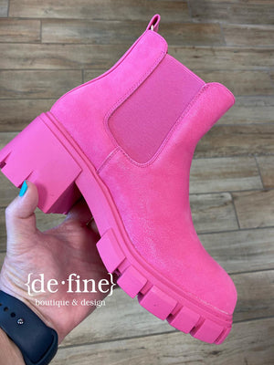 Mia Hot Pink or Black Chunky Boots
