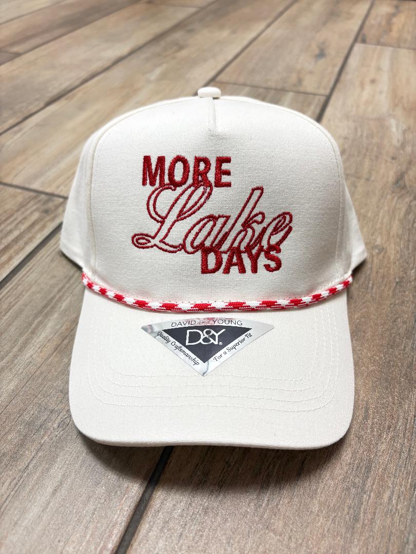 Red More Lake Days Embroidered Rope Trucker Hat