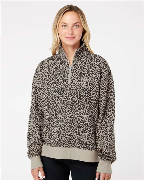 Leopard 1/4 Zip Pullovers in Pink
