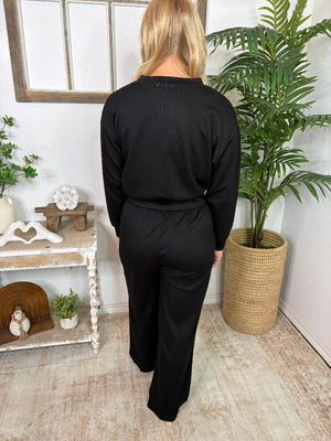 Scuba Cropped Top & Wide Leg Pants Set in 3 Colors
