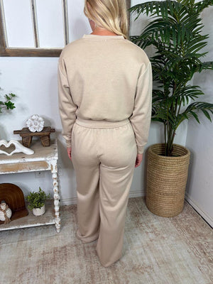 Scuba Cropped Top & Wide Leg Pants Set in 3 Colors