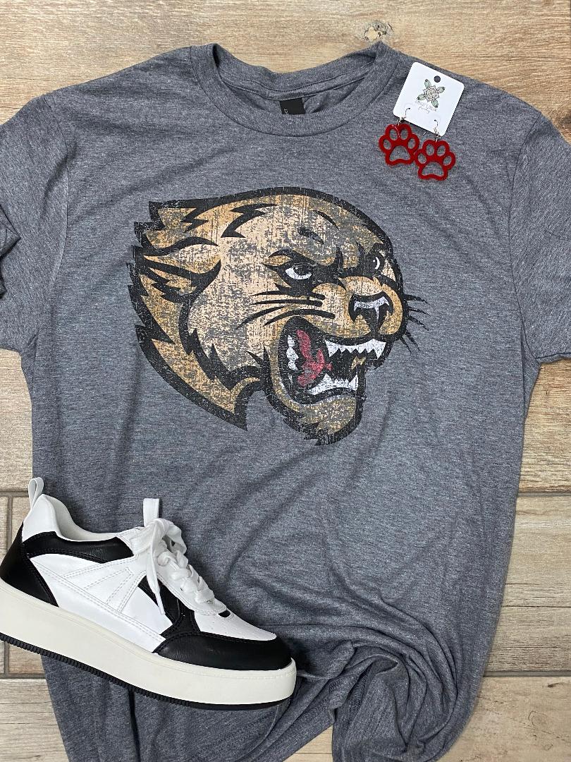 North Rock Creek Cougars Distressed Mascot Graphic Tee
