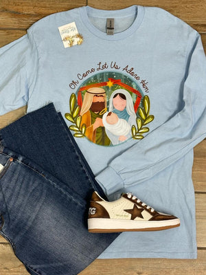 Oh Let Us Adore Him Tee, Long Sleeve, and Sweatshirt