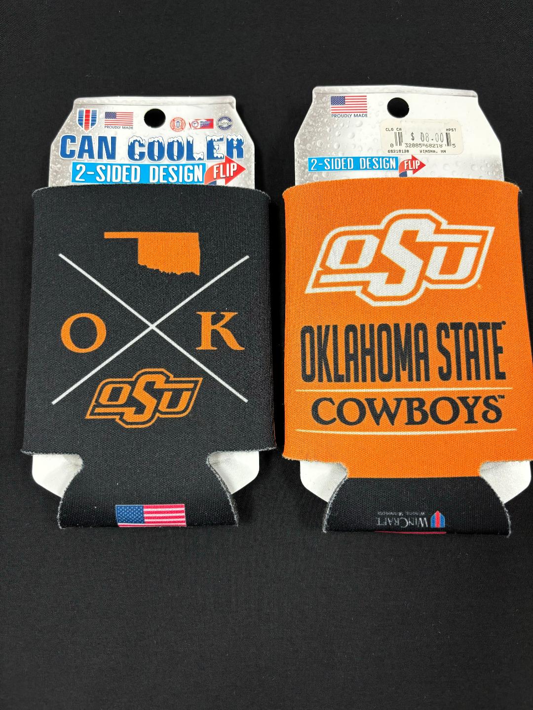 Oklahoma State Can Coolers and Car Coasters