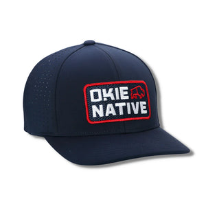 OKIE Native Patch Performance Hat in White or Navy