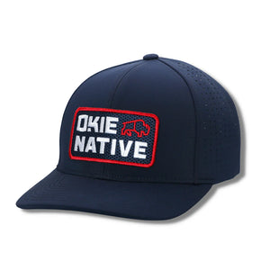 OKIE Native Patch Performance Hat in White or Navy