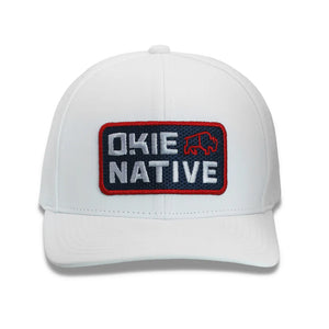 OKIE Native Patch Performance Hat in White or Navy