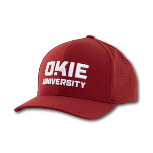 OKIE University Performance Hat in Crimson or White