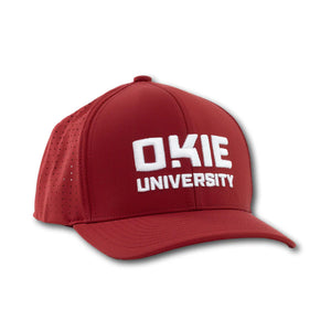 OKIE University Performance Hat in Crimson or White