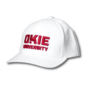 OKIE University Performance Hat in Crimson or White