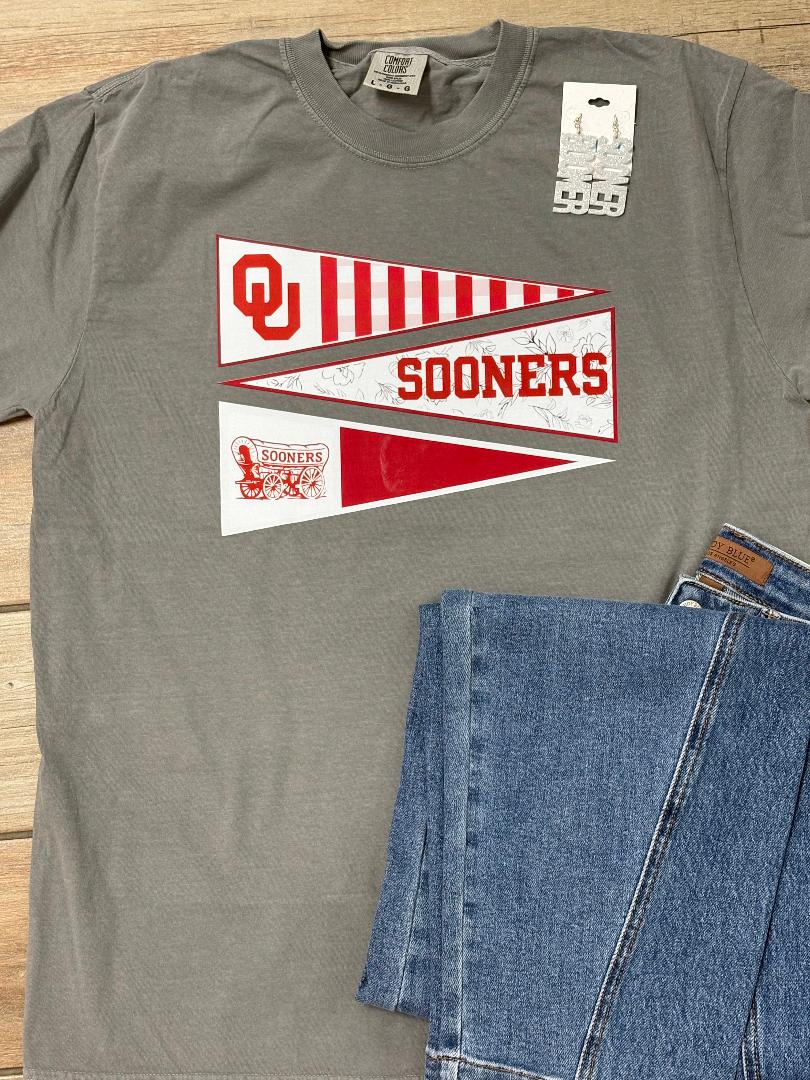 OU Sooners 3 Pennant Graphic Tee