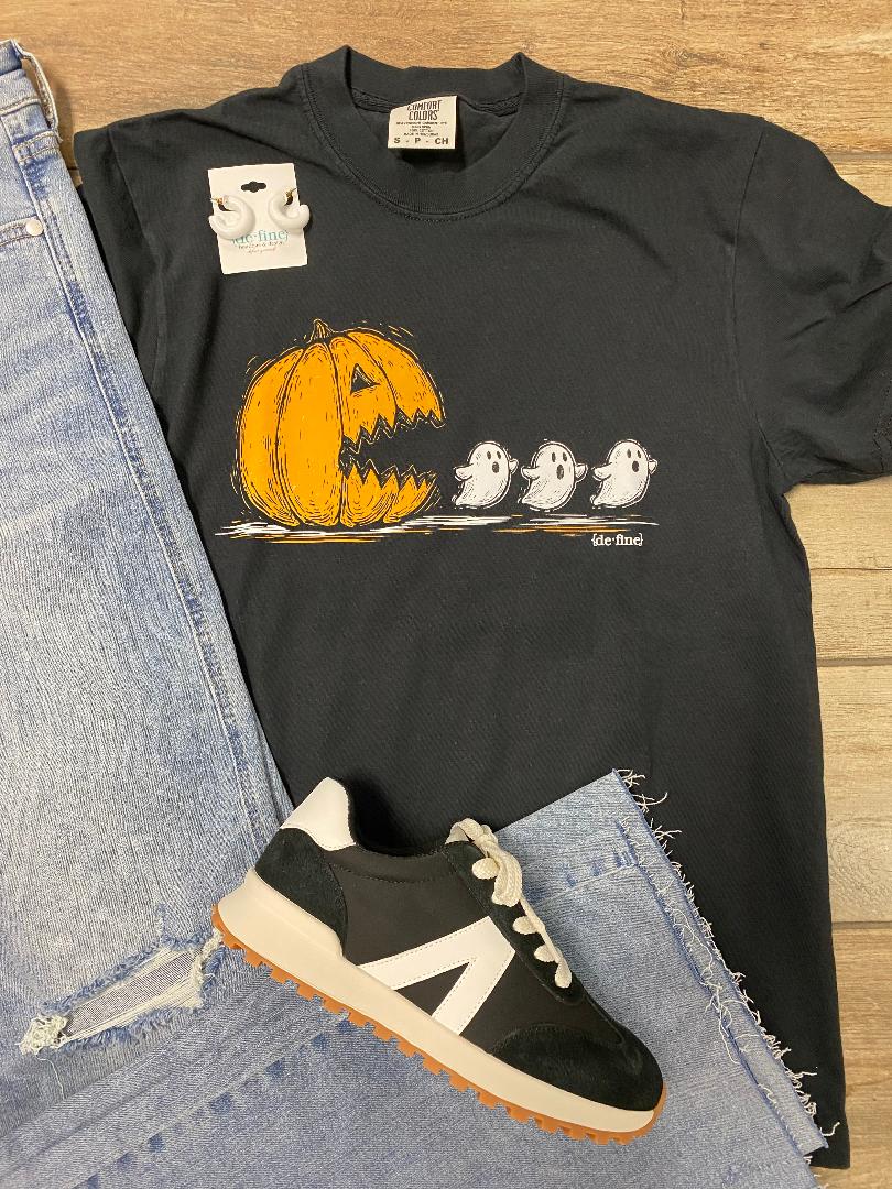 Jack O Lantern Eating Ghosts Graphic Tee