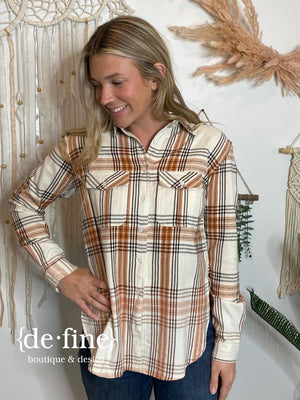 Ivory, Rust and Brown Super Soft Flannel