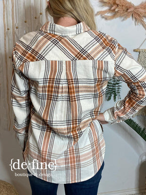 Ivory, Rust and Brown Super Soft Flannel