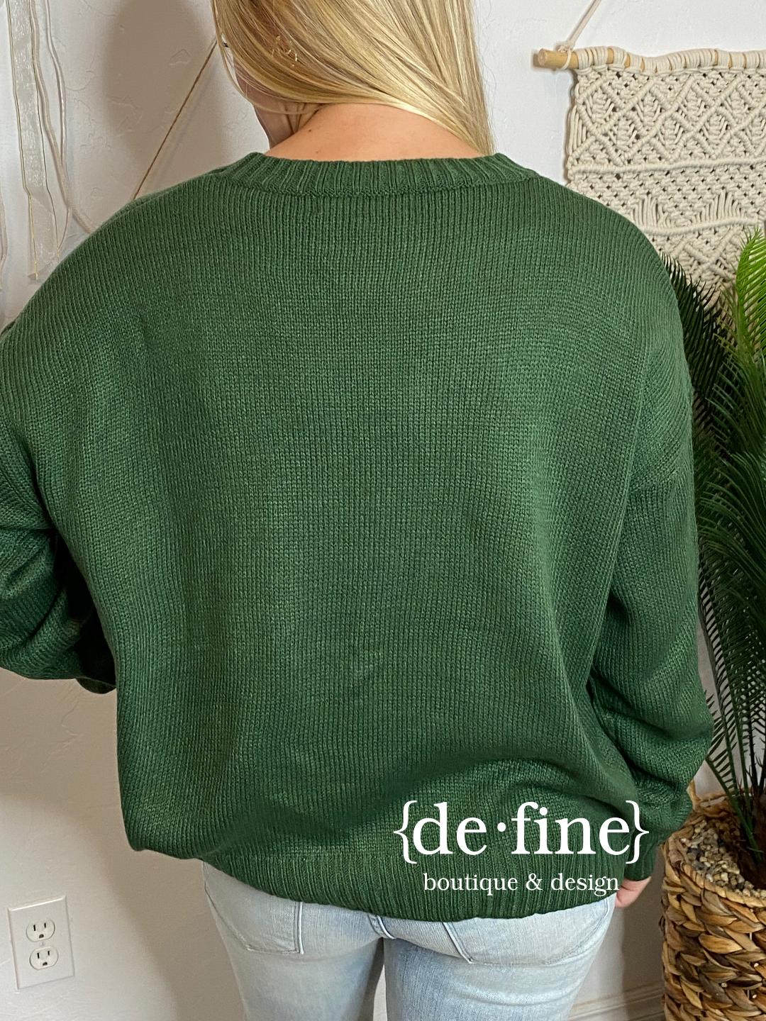 Rock & Roll Hunter Green Sweater