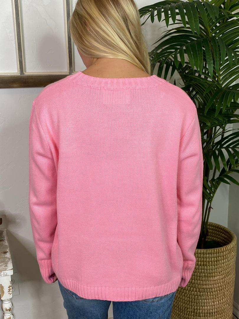Pink and Red Merry Sweater