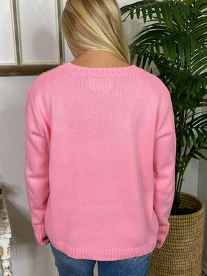 Pink and Red Merry Sweater