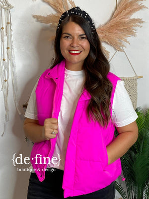 Hot Pink Puffy Vest