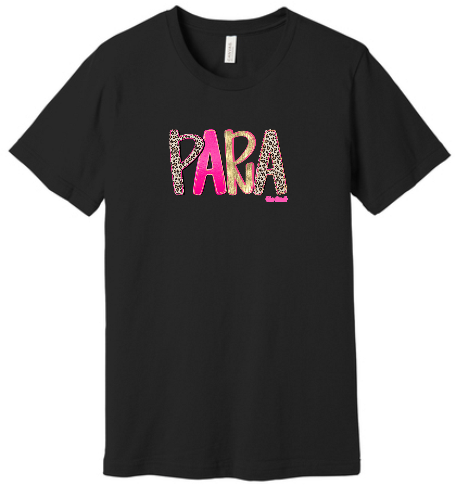 Pink and Gold with Leopard Para Graphic Tee