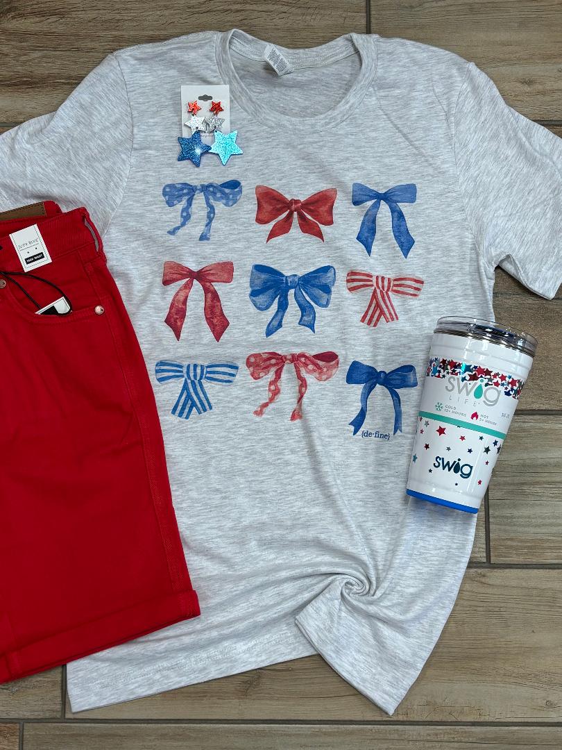 Patriotic Coquette Bow Graphic Tee