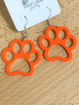 Tigers and Paw Print Earrings