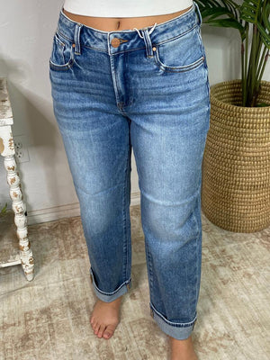 Risen Mid Rise Boyfriend Jeans