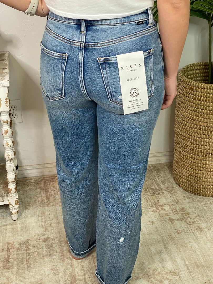 Risen HR Ankle Boyfriend Distressed Jeans