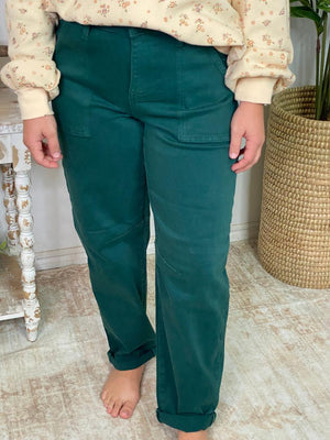 Risen Hunter Green Barrel Pants