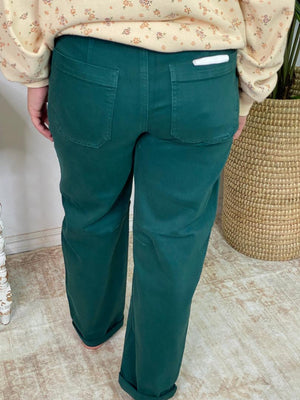 Risen Hunter Green Barrel Pants