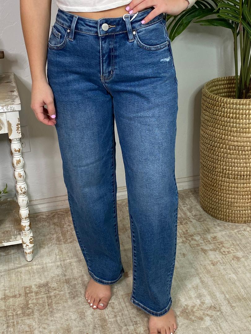 Risen HR Crop Barrel Jeans