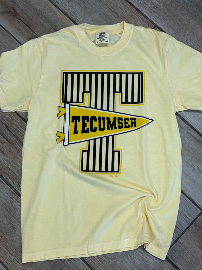 Tecumseh Savages Pinstripe Pennant Graphic Tee