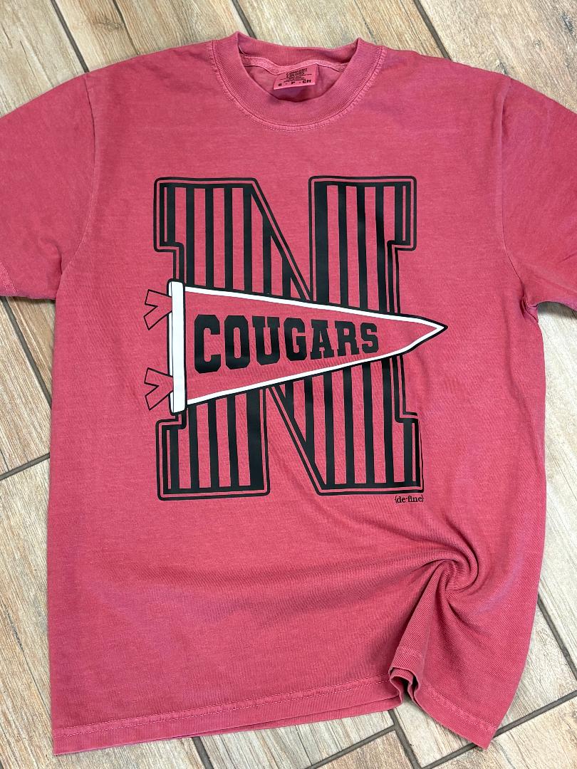 North Cougars Pinstripe Pennant Graphic Tee