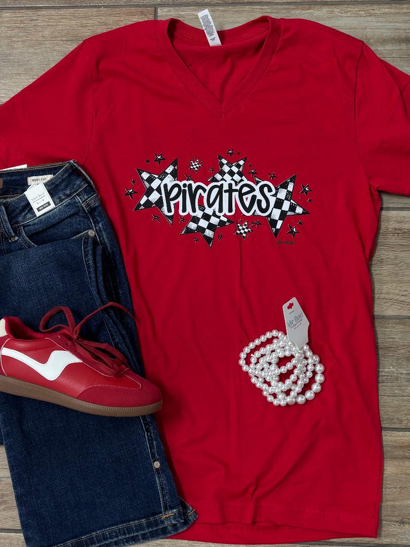 Pirates Checkered Stars Tee or Sweatshirt