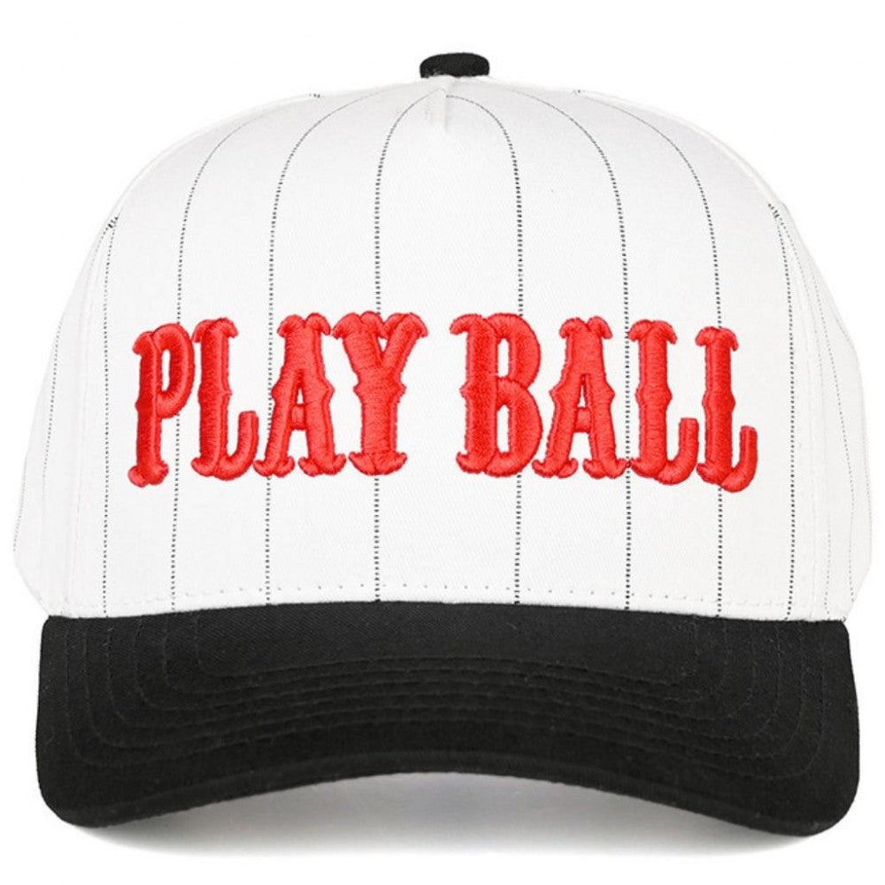 CC Play Ball Embroidered Pin Stripe Hat
