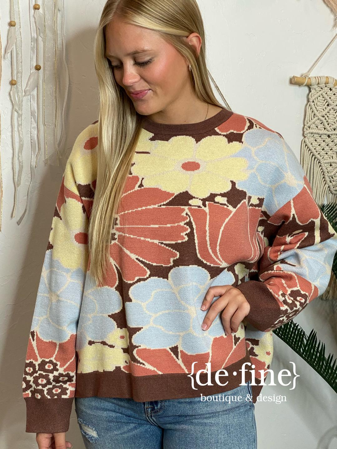 Pick Me Floral Sweater in 2 Colors in Regular & Curvy